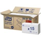 👉 1 vellen 15 pack TORK Zickzack Universal 290158 Geschikt voor (dispenser): H3 7322540544749