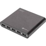 👉 Thuislader USB-laadstation Digitus Universal Travel DA-10193 (Thuislader) Uitgangsstroom (max.) 15500 mA 5 x USB 3.0 bus A Qualcomm Quick Charge 4016032426349
