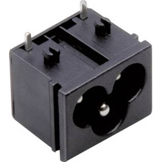 Apparaatstekker zwart PE C6 Stekker, inbouw horizontaal Totaal aantal polen: 2 + 2.5 A TRU COMPONENTS 1 stuks 4016139315362