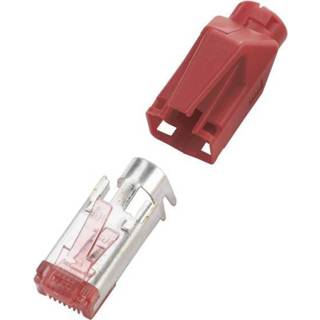 👉 Netwerkstekker rood RJ45 , voor cat. 6 (Gigabit) TM21 Hirose Electronic HR31RT10 10 stuks 4016138353907