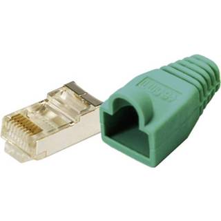 👉 Groen RJ45-connector Cat 5e, afgeschermd Stekker, recht Aantal polen: 8P8C MP0013 LogiLink 100 stuks 4260113570760