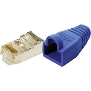 👉 Blauw RJ45-connector Cat 5e, afgeschermd Stekker, recht Aantal polen: 8P8C MP0014 LogiLink 100 stuks 4260113570777