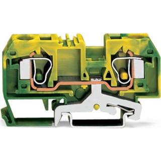 👉 Groen geel Aardingsklem 10 mm Veerklem Toewijzing: Terre Groen-geel WAGO 284-907 25 stuks 4045454084646