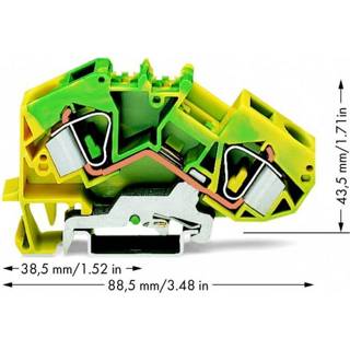 👉 Groen geel Aardingsklem 12 mm Veerklem Toewijzing: Terre Groen-geel WAGO 783-607 25 stuks 4045454084738