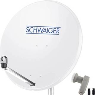 👉 Satellietschotel grijs Schwaiger satellietinstallatie voor 1 satelliet - 80 cm, lichtgrijs, LNB 2 aansluitingen 4004005112870