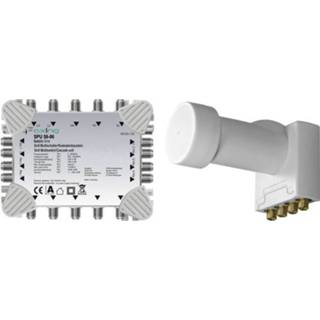 Multiswitch Axing SPU 58-97 Satelliet Ingangen (satelliet): 5 (4 / 1 terrestrisch) Aantal gebruikers: 8 Incl. LNB 7611682006407