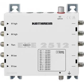 👉 Multiswitch Kathrein EXE 2512 Satelliet cascade unicable Ingangen (satelliet): 5 (4 / 1 terrestrisch) Aantal gebruikers: 12 4021121522758