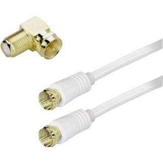 👉 Antenne wit BKL Electronic Antenne, Satelliet Kabel [1x F-stekker - 1x F-stekker] 2.50 m 85 dB Vergulde steekcontacten, Afgeschermd (dubbel) 2050004847550