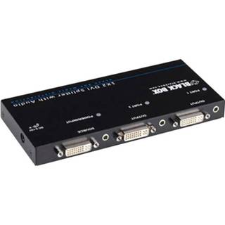 👉 Black Box AVSP-DVI1X2 2 poorten DVI-splitter Met audiopoorten, Met equalizer-functie, Met status-LEDs 1080 pix Zwart