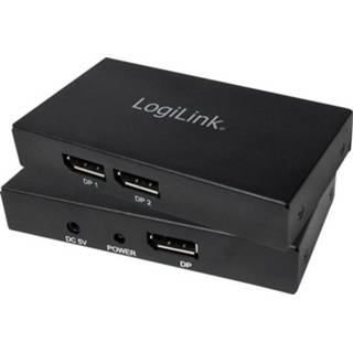 👉 Zwart DisplayPort-splitter 2 poorten LogiLink Ultra HD-geschikt 3840 x 2160 pix 4052792033830