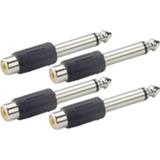 👉 Audio adapter zilver [1x Jackplug male 6.3 mm - 1x Cinch-koppeling] Paccs 4260012637274