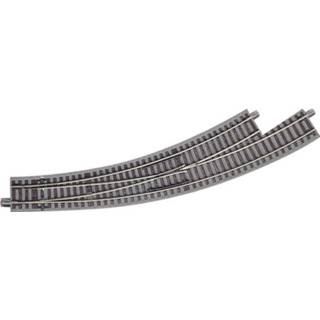 👉 H0 Roco GeoLine (met ballastbed) 61154 Gebogen wissel, Links 30 ° 434.5 mm 9005033611545
