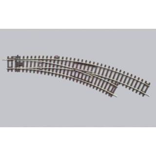 👉 H0 Piko A-rails 55223 Gebogen wissel, Rechts Met handbediening R1+R2/R2+R3 mm 30 Â° 4015615552239