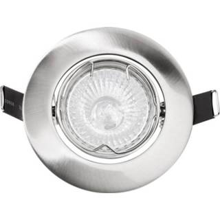 👉 Basetech CT-3107 GU10, chr.brushed Inbouwring Energielabel: Afh. van lamp (A++ - E) Halogeen GU10 35 W Chroom (geborsteld)