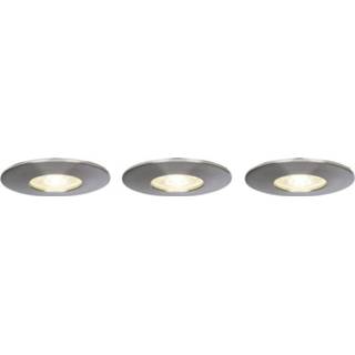 👉 Inbouwlamp wit ijzer LED-badkamer 12 W 230 V Warm-wit Brilliant Nodus G94680/13 Set van 3 4004353261732