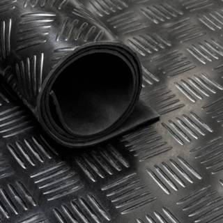 👉 Rubber loper / rubbermat op rol van 12 m2 - Traanplaat 3 mm - Breedte
