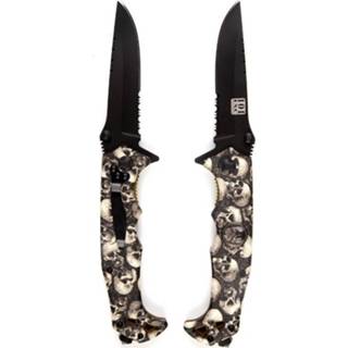 Metalen zakmes met doodhoofd print Zakmes metalen met doodhoofd print
