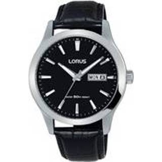 👉 Horlogeband zwart lorus leder RXN27DX9 / VX43 X097 RHG087X 20mm + stiksel 8719217128422