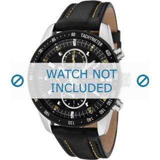 👉 Horlogeband zwart geel leder Seiko SNAD93P1 / 7T62 0HW0 4A3J1JL 21mm + stiksel 8719217093331