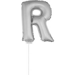 👉 Zilver kunststof active ballon Opblaasbare letter R