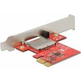 👉 Geheugenkaartlezer grijs rood DeLOCK 91743 Grijs, Intern PCI Express 4043619917433