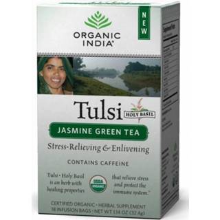 👉 Tulsi eten donkergroen Organic India Thee Jasmine Green 801541507740