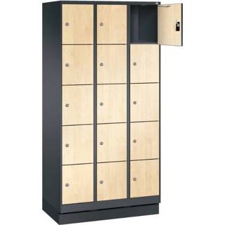 👉 Locker houten EVOLO met 15 smalle vakken (HPL / Trespa) 7091132864212