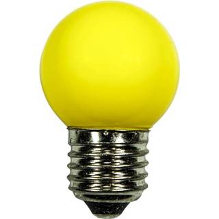👉 Geel LED lamp 1W Ø45mm E27 6 LED`s IP44 8714984925069