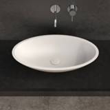 Opbouw waskom wit Mat solid surface rond solidjazz Ideavit Solidfox 60x35x9 cm 8719304433835