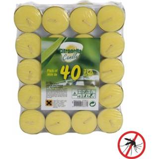 👉 Waxinelicht 40x Anti muggen waxinelichtjes met citronella