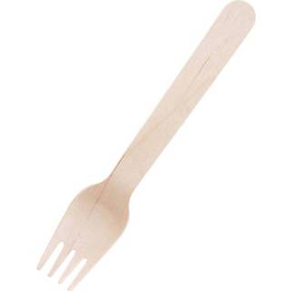 👉 Bestek houten Plastico vork 15,5cm - 100 5013873031205