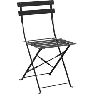 👉 Stoel zwart Bolero stalen opklapbare stoelen - 2 5050984359453