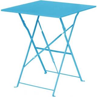 👉 Tafel turkoois Bolero vierkante opklapbare stalen turquoise 60cm 5050984385513