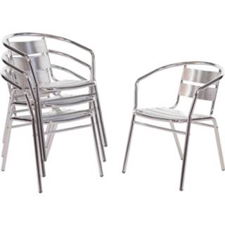 👉 Aluminium stoel Bolero stapelbare (4 stuks) - 4 5050984076589