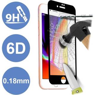 👉 Screen protector zwart 6D Full Cover iPhone 7 / 8 Glazen Screenprotector - 9H 5712579934307