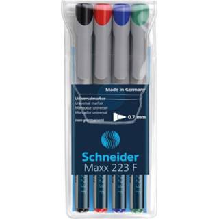 Etui Universele marker Schneider Maxx 223 F non-permanent a 4 stuks assorti