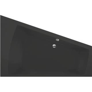 👉 Hoekbad zwart mat acryl combinatievorm palau Xenz rechts 180x130x46cm ebony