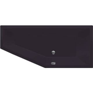 👉 Ligbad zwart mat acryl combinatievorm Society Compact Rechts Xenz 180x80x44cm Ebony