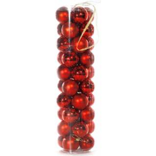 Kerstbal rode rood plastic kunststof 40 kerstballen van