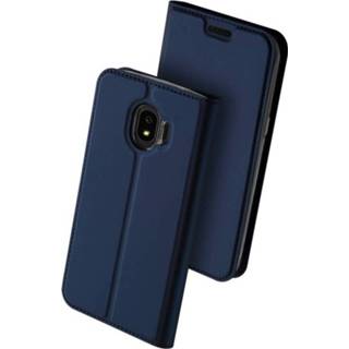 Portemonnee blauw kunstleer bookwallet flip hoes Dux Ducis pro serie slim wallet voor de Samsung Galaxy J4 2018 669014995681