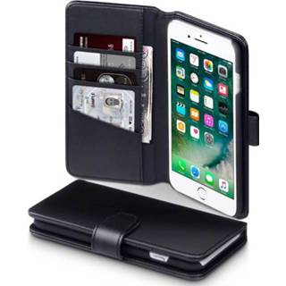 👉 Portemonnee zwart echt leer ruimte voor papiergeld bookwallet flip hoes Qubits luxe lederen wallet de iPhone 7 Plus en 8 5053102785301