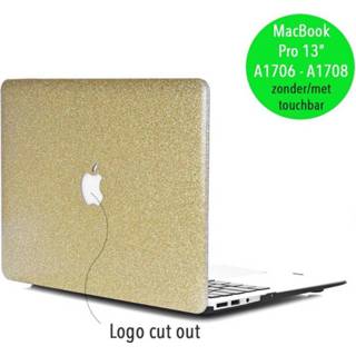 👉 Coverhoes goud kunststof glitter hardcase hoes Lunso cover voor de MacBook Pro 13 inch (2016-2018) 634154562512