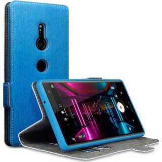 👉 Portemonnee blauw lichtblauw kunstleer slim fit hoes Qubits wallet voor de Sony Xperia XZ2 5053102822075
