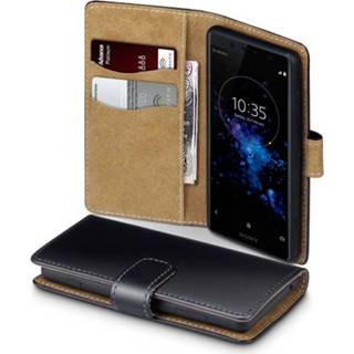 👉 Portemonnee zwart kunstleer ruimte voor papiergeld bookwallet flip hoes Qubits wallet TAN de Sony Xperia XZ2 Compact 5053102822136
