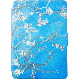 👉 Flip hoesje kunstleer amandelboom bookcover hoes blauw kinderen Lunso Van Gogh sleepcover voor de Kindle Paperwhite 660042277268