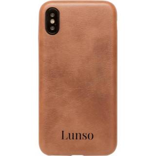 Kunstleer x lederlook cognac backcover hoes bruin Lunso ultra dunne voor de iPhone 660042277282