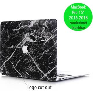 👉 Hardcase hoesje zwart wit kunststof hoes Lunso marmeren zwart/wit voor de MacBook Pro Retina 15 inch (2016-2018) 660042279477