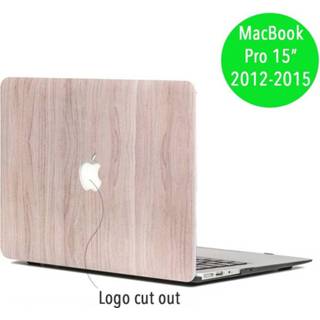 👉 Hardcase hoesje bruin kunststof houtlook lichtbruin hoes Lunso voor de MacBook Pro Retina 15 inch (2012-2015) 659436746664