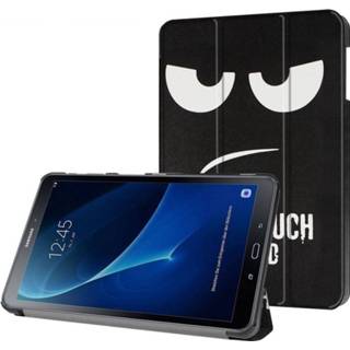 👉 Flip hoesje stand hoes zwart 3-Vouw Don't Touch voor de Samsung Galaxy Tab A 10.1 634154562369