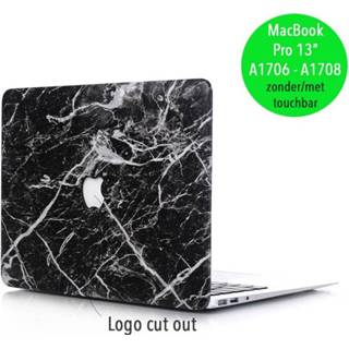 Kunststof Marble Cosmos hardcase hoes zwart Lunso voor de MacBook Pro 13 inch (2016-2018) 634154561799